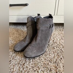 Michael Shannon Charcoal Suede Ankle Booties